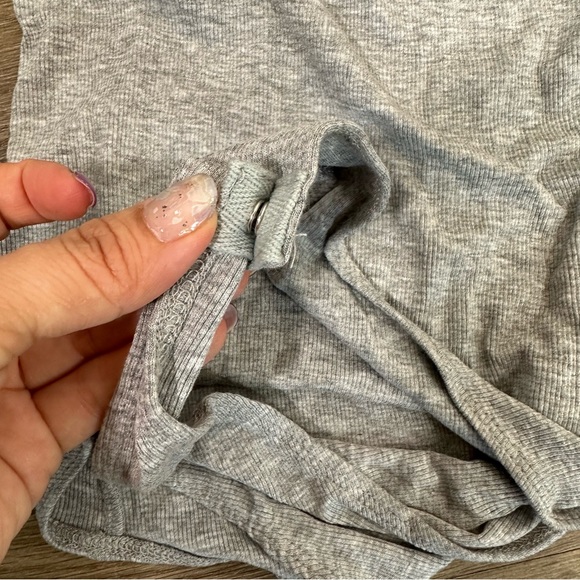 NWT Olivaceous Gray Ribbed Thong Bodysuit - Picture 5 of 6